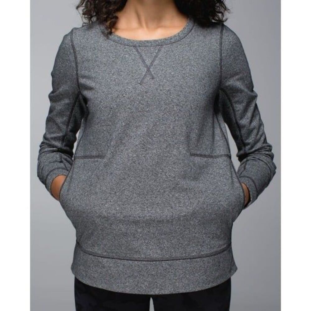 Lululemon Exhalation II Heathered Pullover Size 10 - Picture 3 of 9